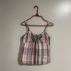 vintage juicy couture plaid y2k cropped blouse w lil bows on the back medium